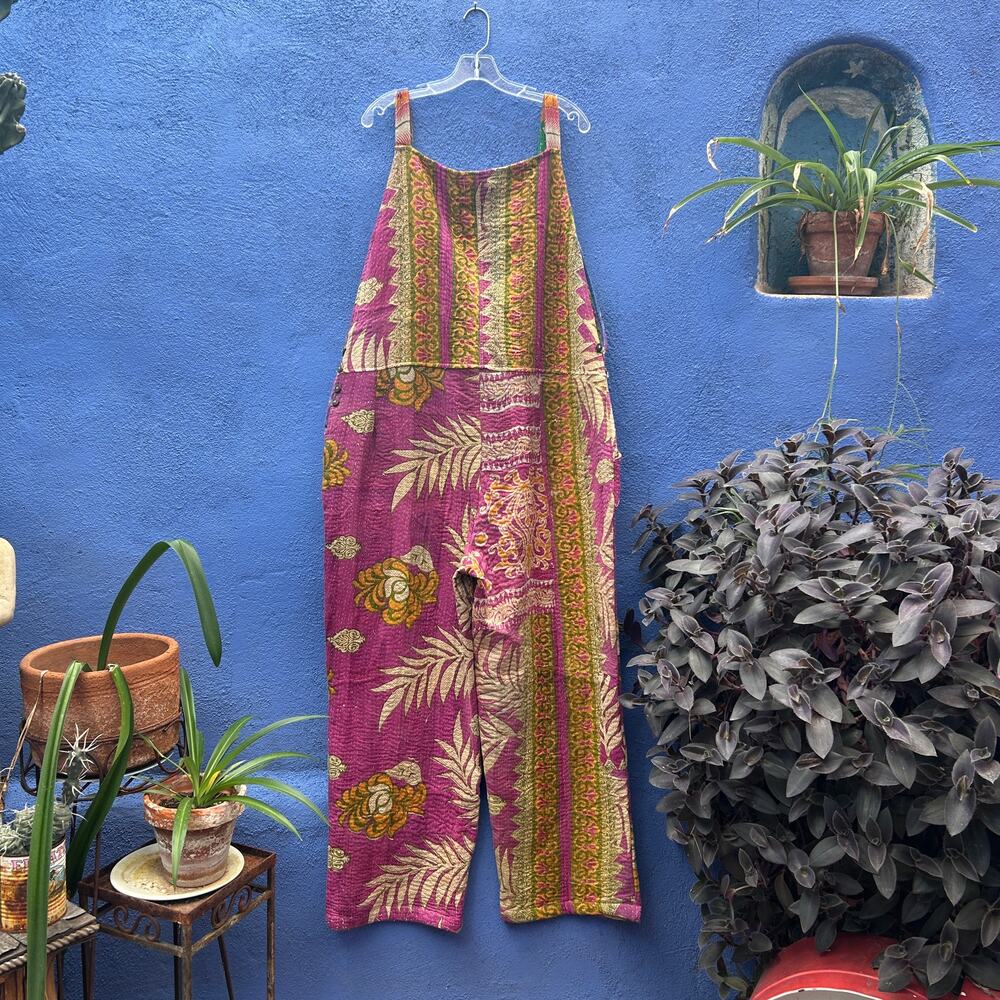 earthbound recycled kantha quilt overalls - Picture 8 of 8